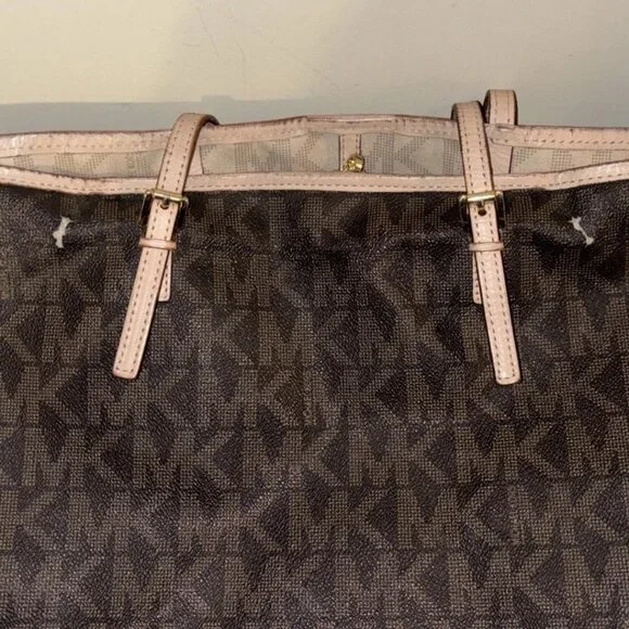 Michael Kors Large Dark Brown Signature Tote Bag - Picture 10 of 11